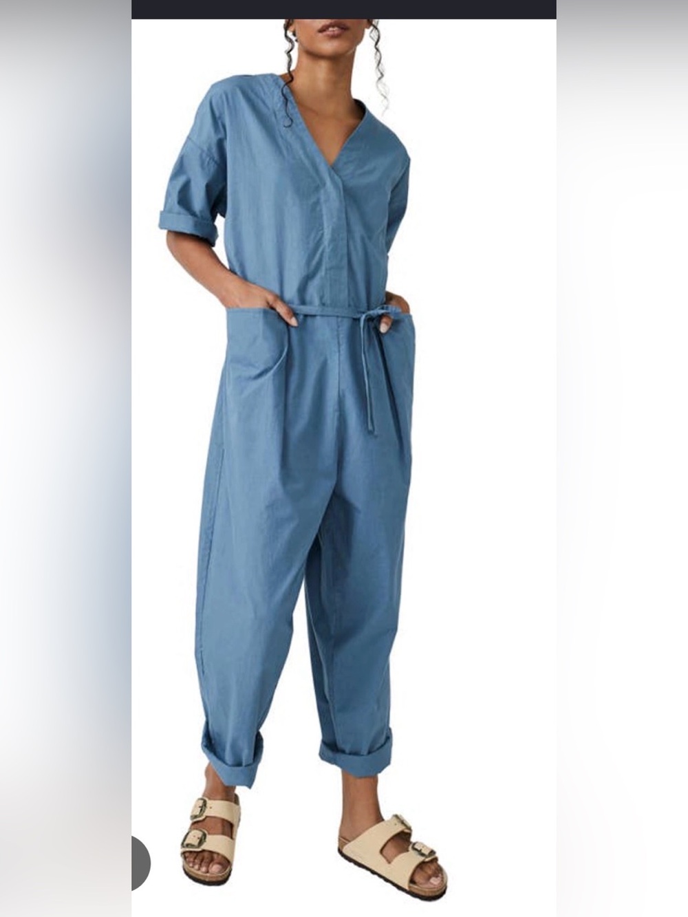 Free People Feels So Right Cotton Jumpsuit Oversized , Small